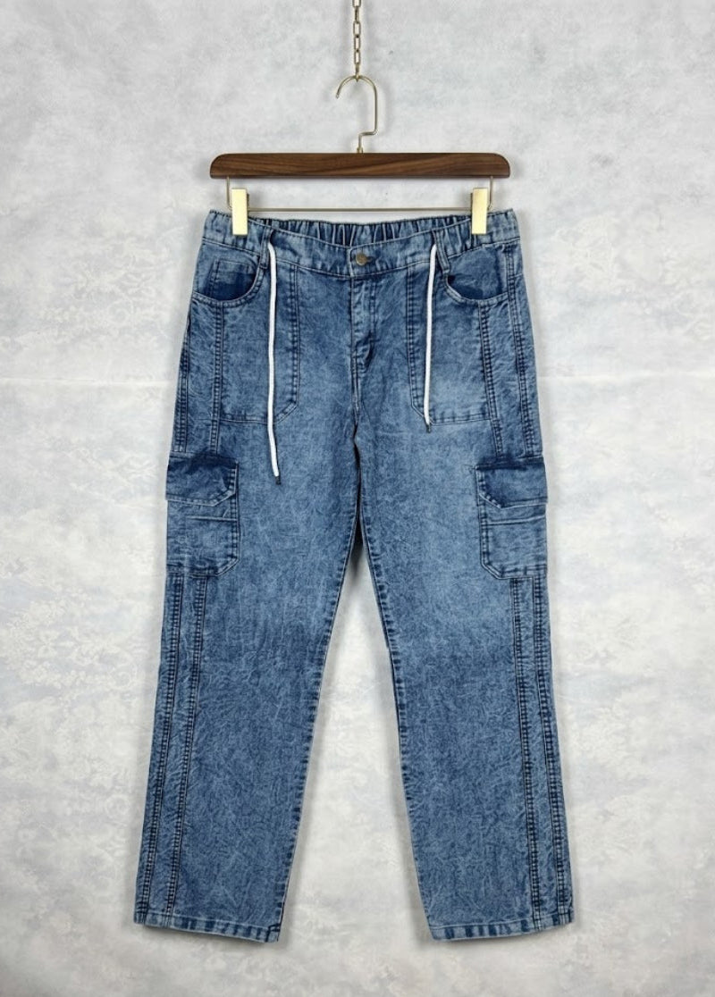 Men’s Denim Cargo Joggers – Stretch Comfort Fit