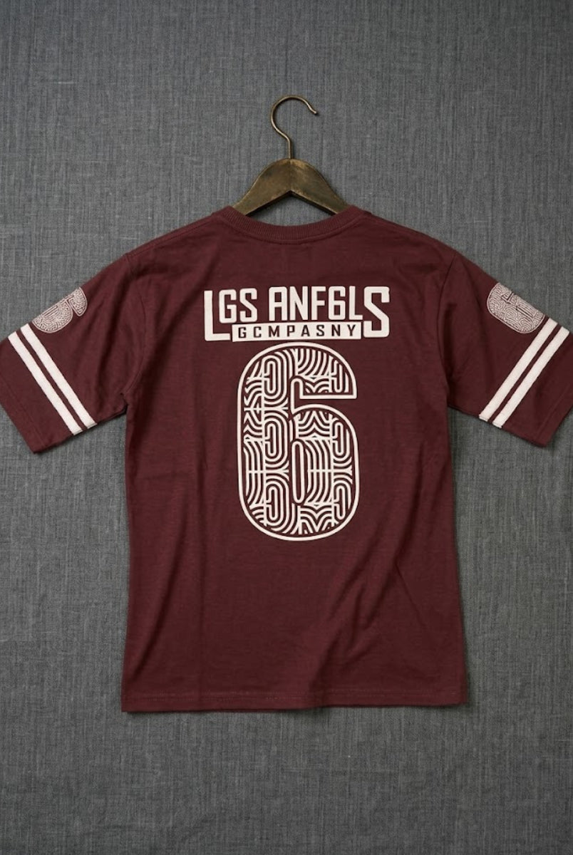 Men’s brown graphic t-shirt Los Angeles print front view
