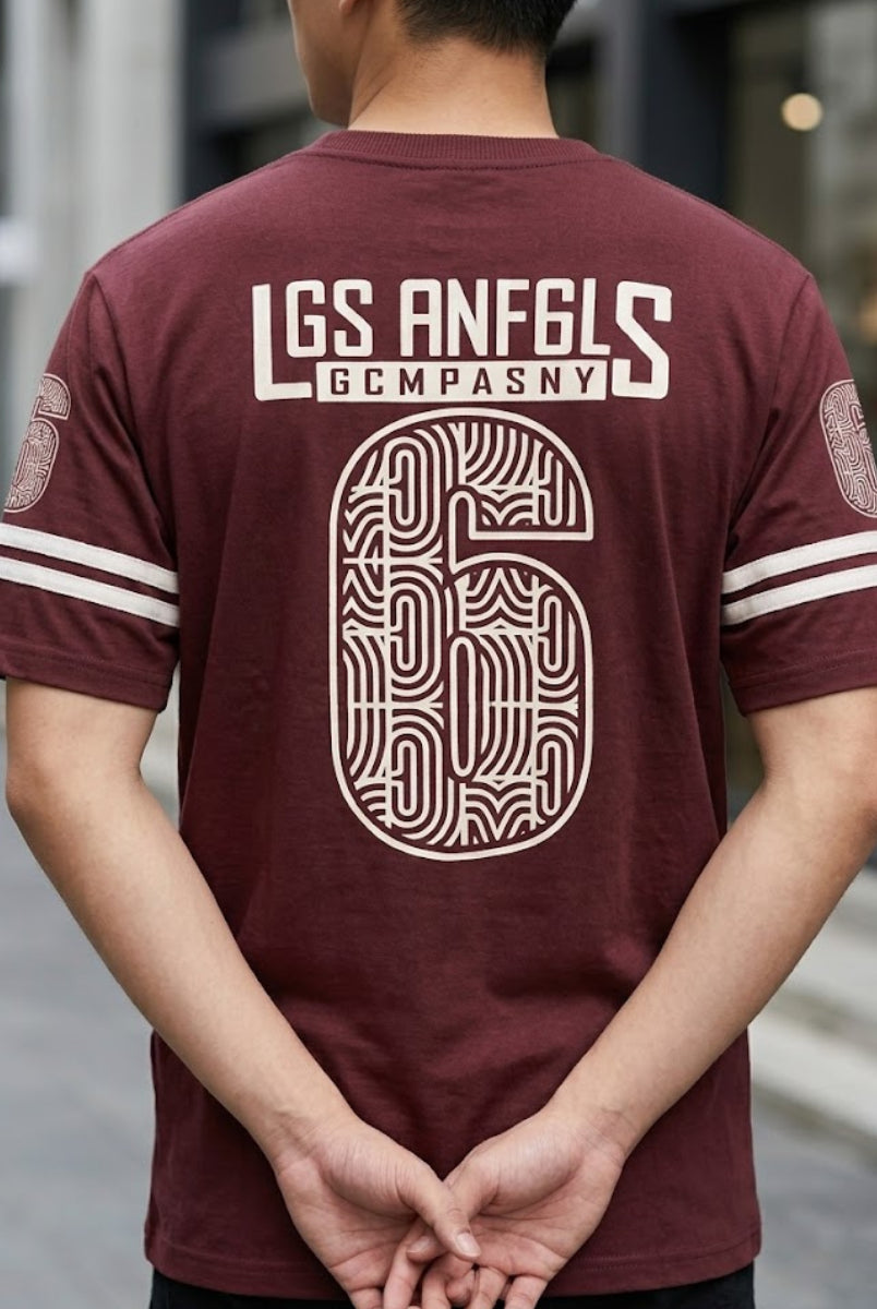 Men’s brown graphic t-shirt Los Angeles print front view