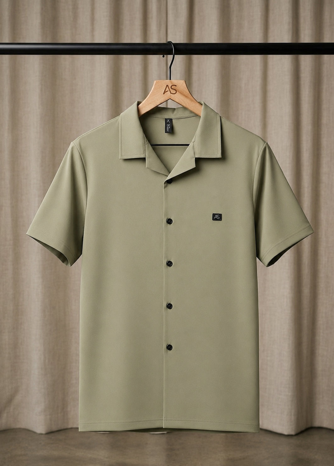 Men’s Olive Green Summer Short Sleeve Shirt – Breathable Comfort Fit