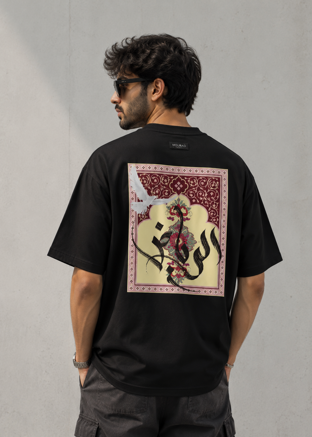 Black Arabic Calligraphy Oversized Unisex T-Shirt | Minimalist Style