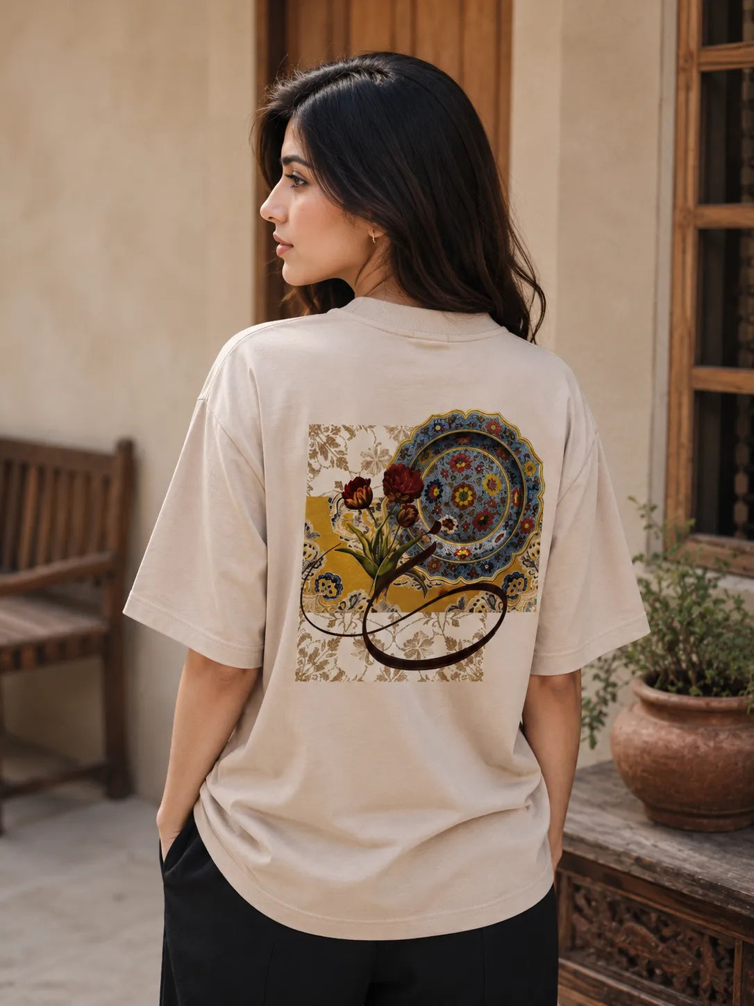 Minimalist Beige Arabic Calligraphy Unisex T-Shirt – Premium Cotton