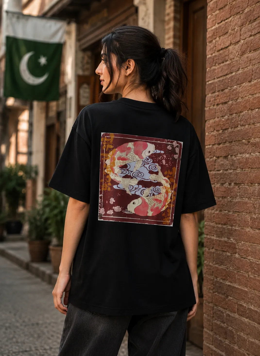 Japanese Black Calligraphy Oversized Unisex T-Shirt | Premium Cotton