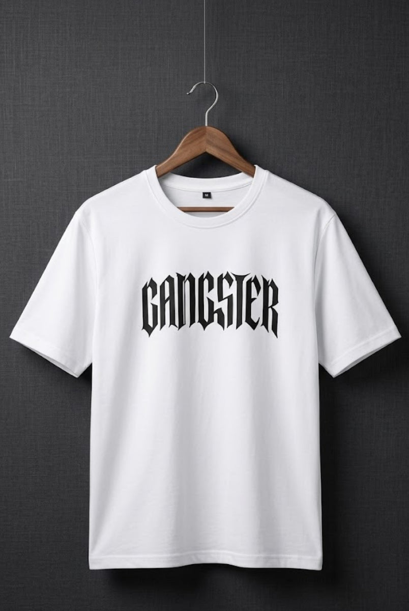 Gangster graphic t-shirt front view for men