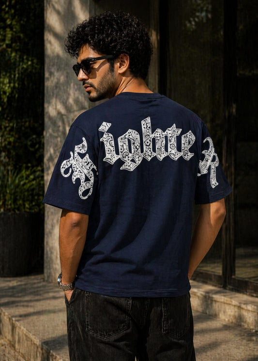 Fighter gothic brown t-shirt front view premium cotton