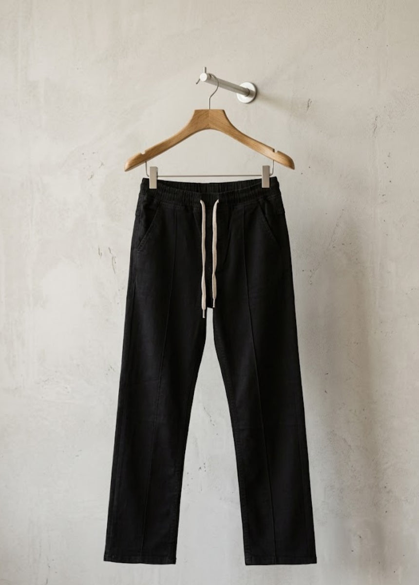 Zyvor-Black-Jogger-Pants-Front-View-Black.