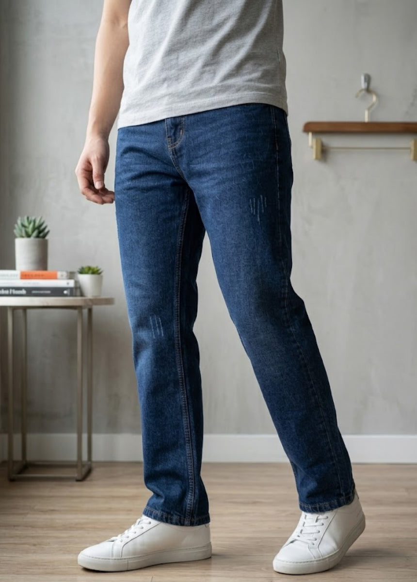 Zyvor-Classic-Blue-Denim-Jeans-Front-View-Blue.
