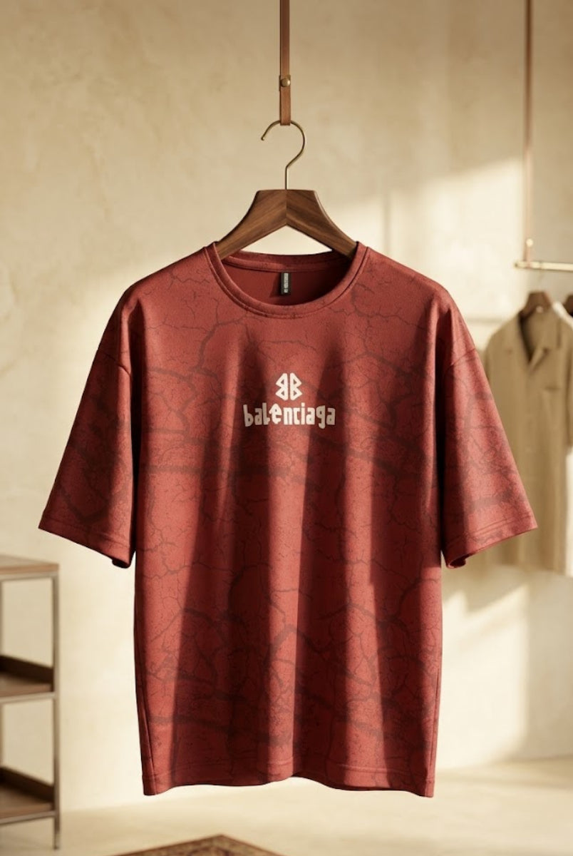 oversized cracked texture t-shirt premium casual wear