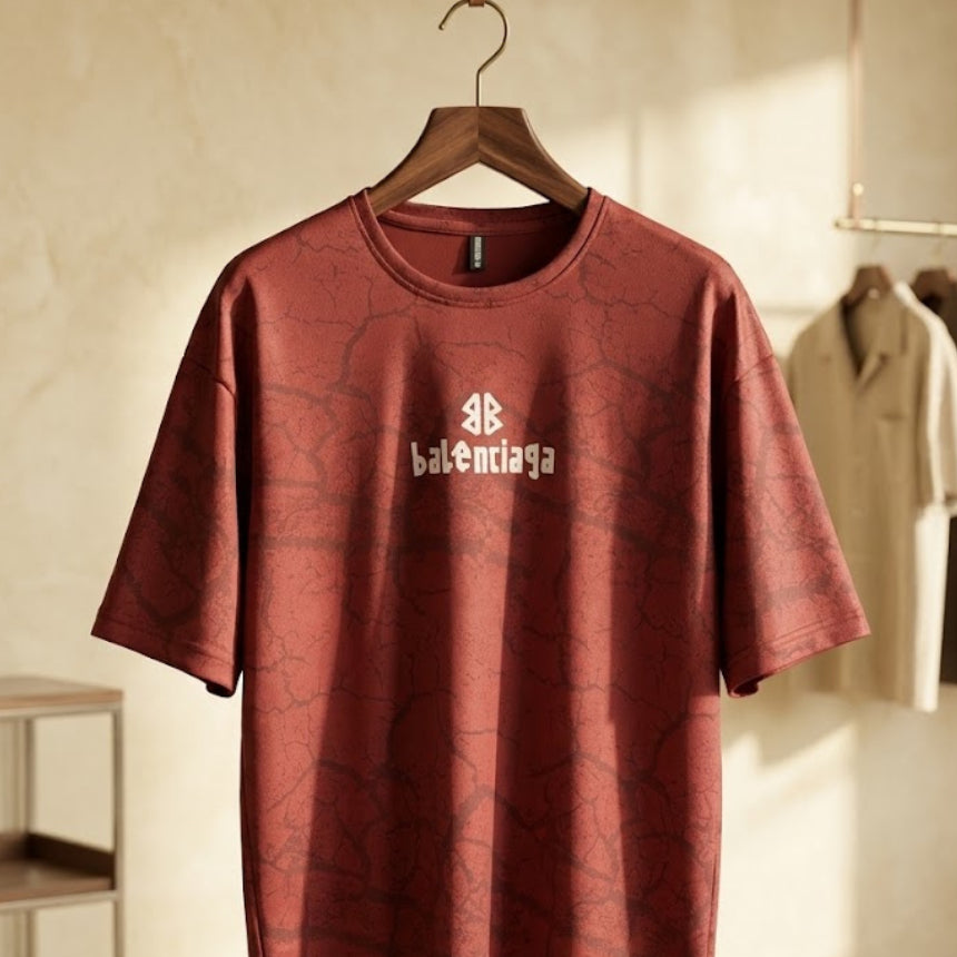 oversized cracked texture t-shirt premium casual wear
