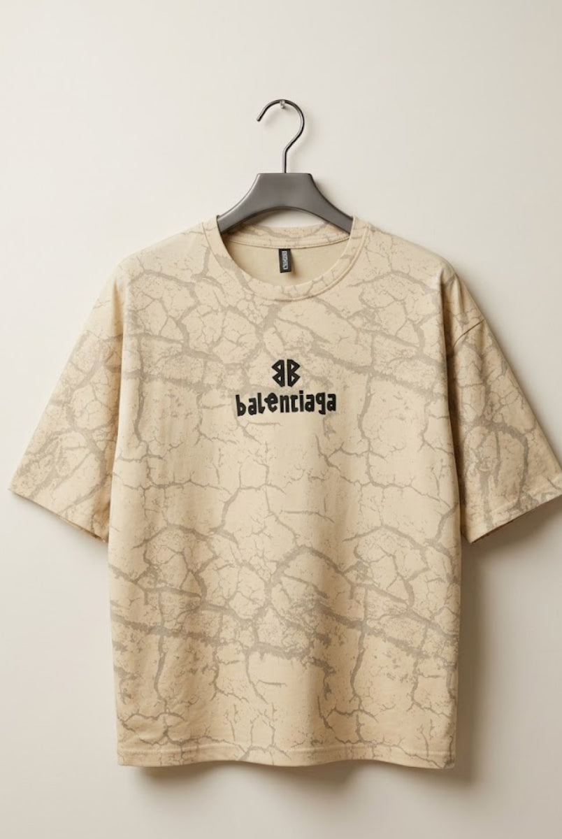 oversized cracked texture t-shirt premium casual wear
