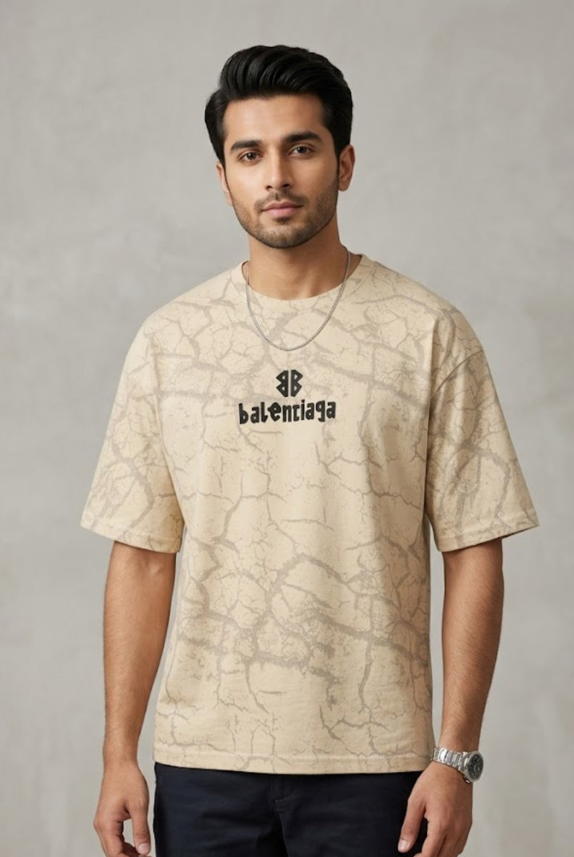 oversized cracked texture t-shirt premium casual wear