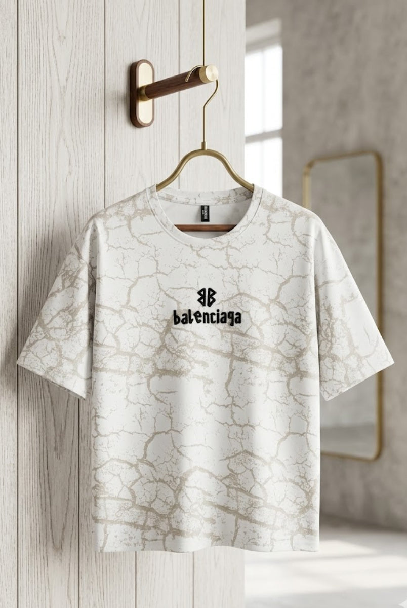 oversized cracked texture t-shirt premium casual wear