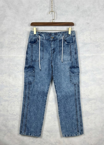 Men’s Denim Cargo Joggers – Stretch Comfort Fit
