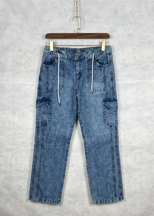 Men’s Denim Cargo Joggers – Stretch Comfort Fit