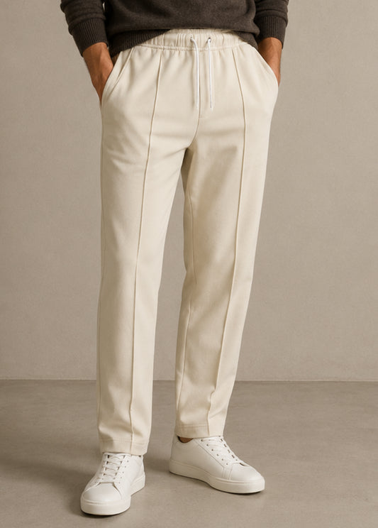 Loose Bottom Premium Cotton Trouser Light Beige – Smart Comfort Fit