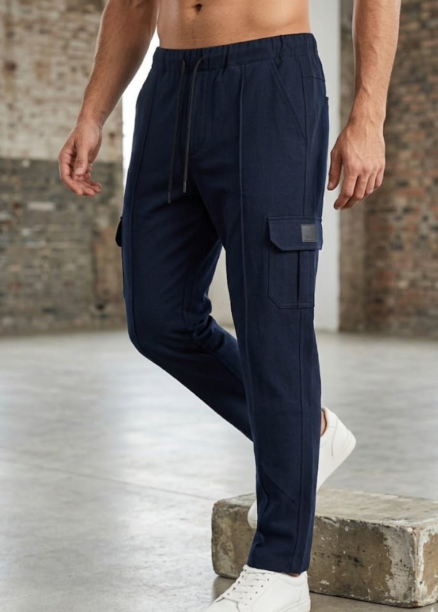 Men's Cargo Pants with Adjustable Drawstring Waist