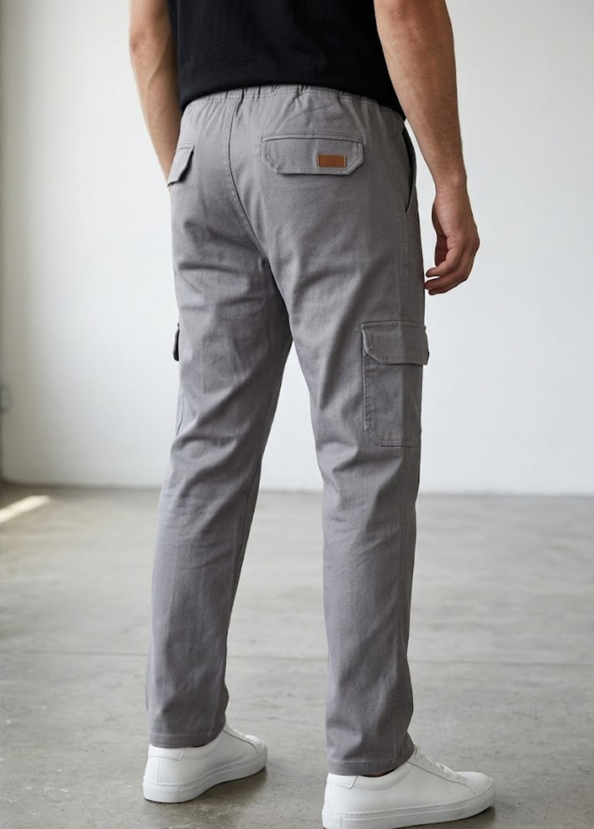 Men's Cargo Pants with Adjustable Drawstring Waist