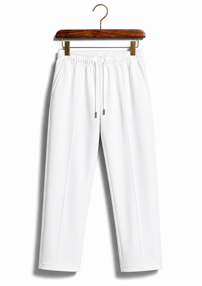 Loose Bottom Premium Unisex Trouser Cotton White – Smart Comfort Fit