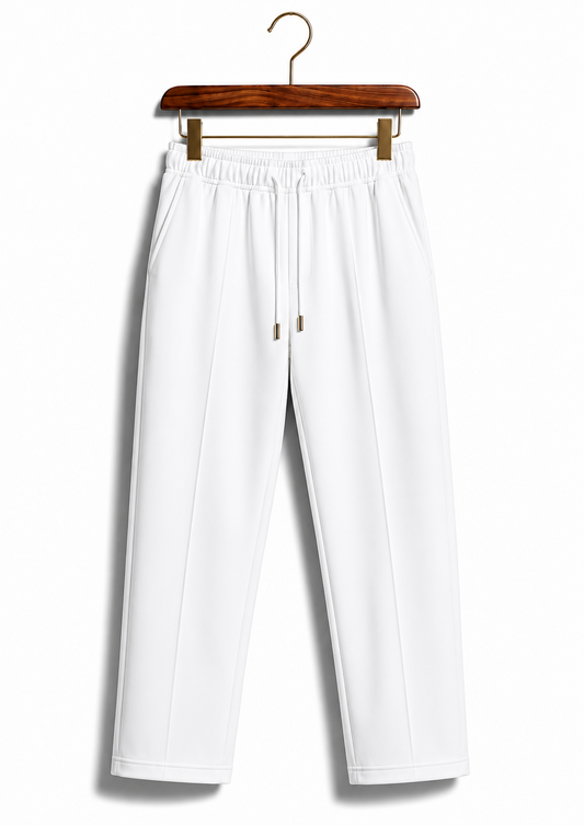 Loose Bottom Premium Unisex Trouser Cotton White – Smart Comfort Fit
