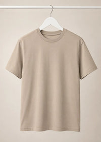 Men's Premium Beige Cotton T-Shirt | All-Day Comfort