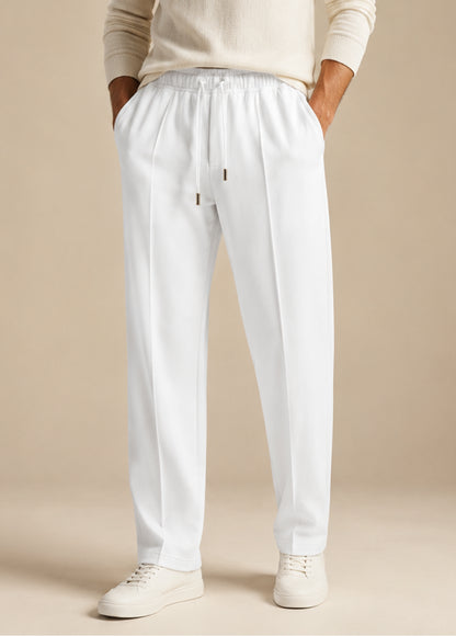 Loose Bottom Premium Trouser Cotton White – Smart Comfort Fit