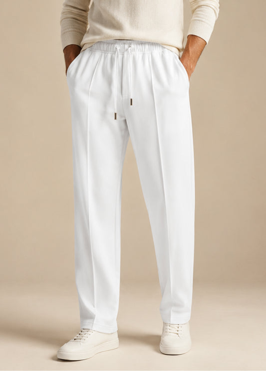 Loose Bottom Premium Trouser Cotton White – Smart Comfort Fit