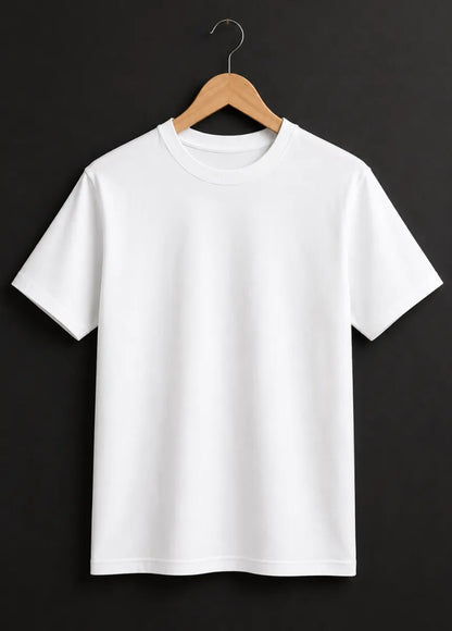 Men's Premium White Cotton T-Shirt | All-Day Comfort