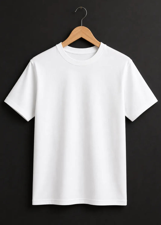 Men's Premium White Cotton T-Shirt | All-Day Comfort