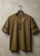 Men’s beige graphic t-shirt front view Los Angeles print
