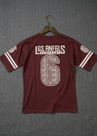 Men’s brown graphic t-shirt Los Angeles print front view