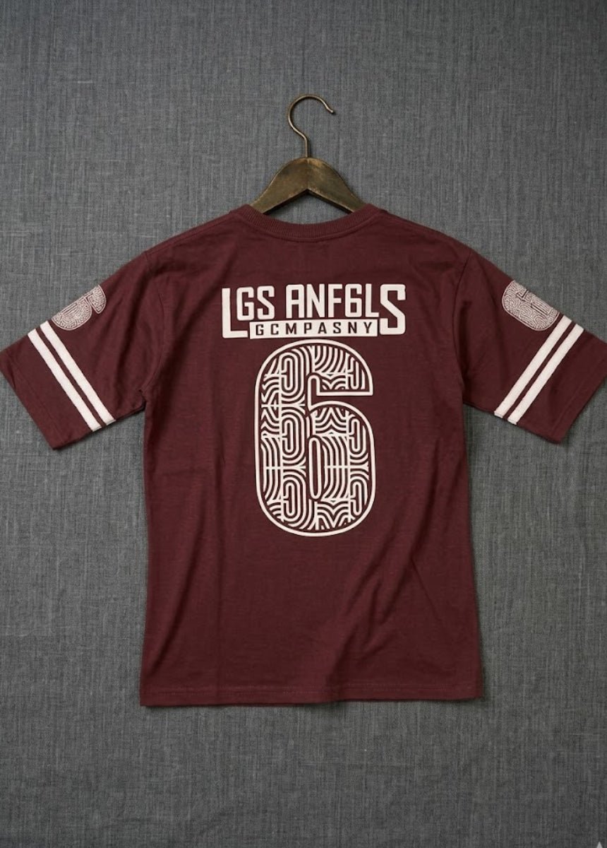 Men’s brown graphic t-shirt Los Angeles print front view