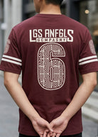 Men’s brown graphic t-shirt Los Angeles print front view