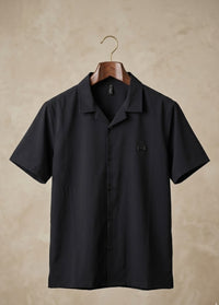 Men’s Black Summer Short Sleeve Shirt – Breathable Comfort Fit
