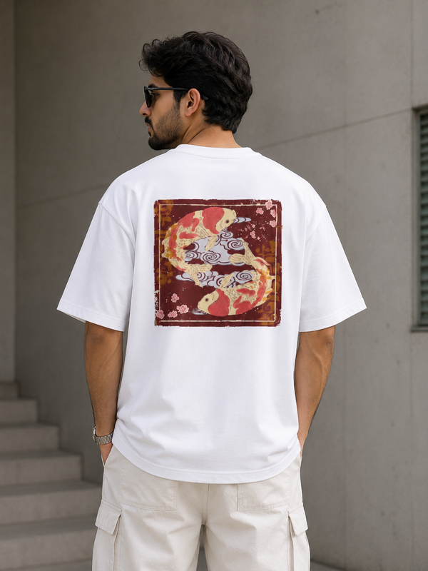 Japanese White Calligraphy Oversized Unisex T-Shirt | Premium Cotton