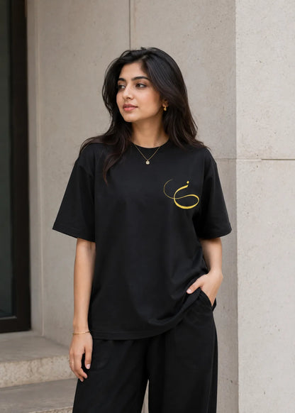 Minimalist Black Arabic Calligraphy Unisex T-Shirt – Premium Cotton