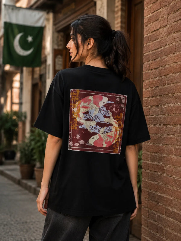Japanese Black Calligraphy Oversized Unisex T-Shirt | Premium Cotton
