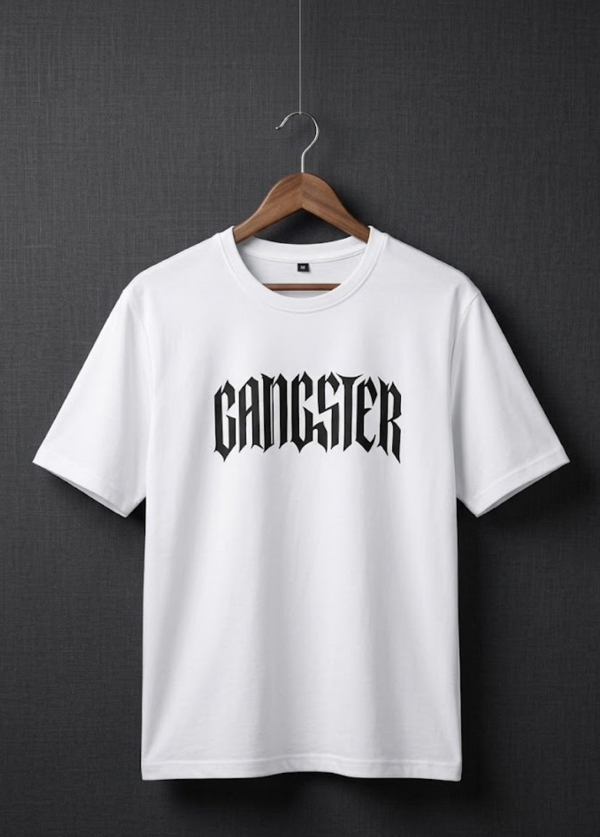 Gangster graphic t-shirt front view for men