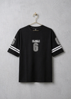 Black Los Angeles 6 graphic t-shirt front view hanging