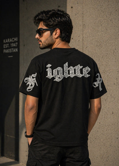 black streetwear t-shirt hanging minimal aesthetic display