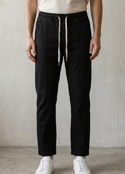 Zyvor-Black-Jogger-Pants-Front-View-Black.