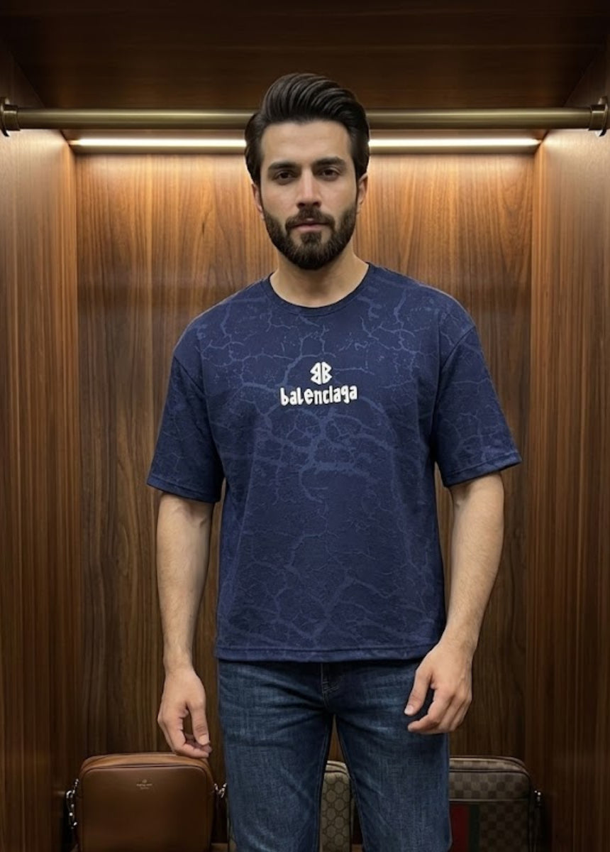 oversized cracked texture t-shirt premium casual wear