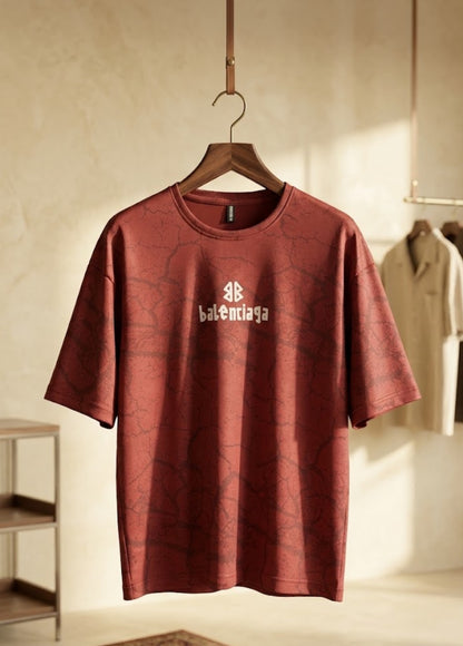 oversized cracked texture t-shirt premium casual wear