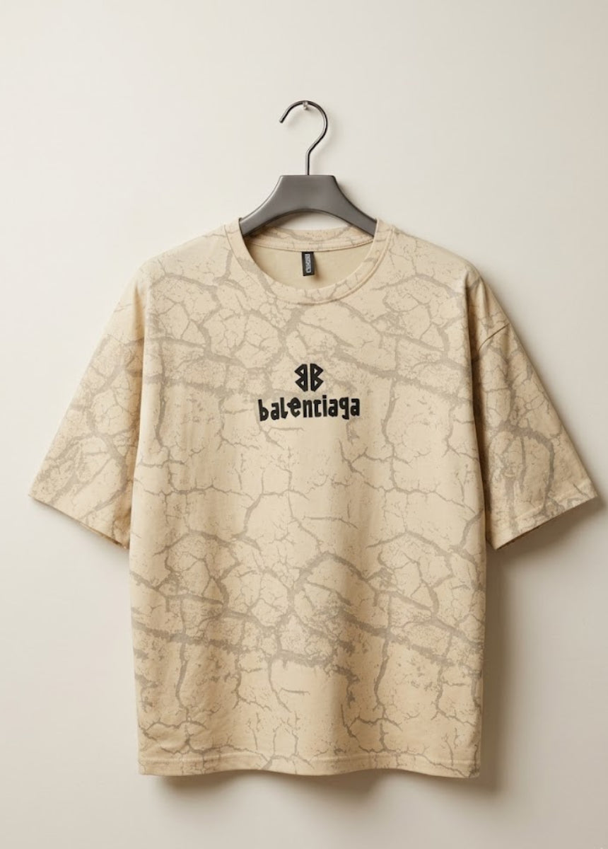 oversized cracked texture t-shirt premium casual wear