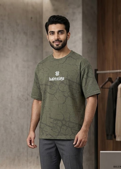 oversized cracked texture t-shirt premium casual wear