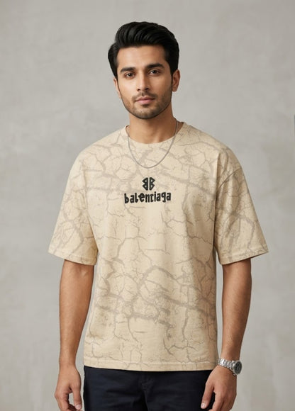 oversized cracked texture t-shirt premium casual wear