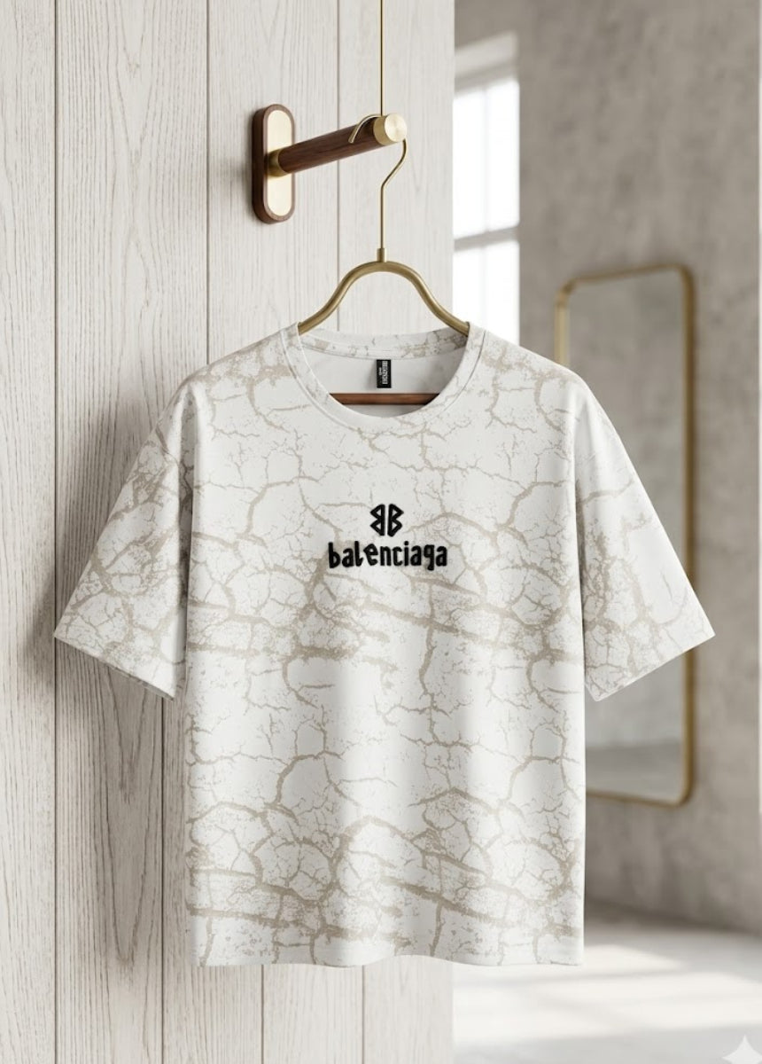 oversized cracked texture t-shirt premium casual wear