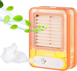 Portable Transparent Crystal Humidifying Spray Decorative Sitting Room Air Cooler Usb Charge Cooling Fan